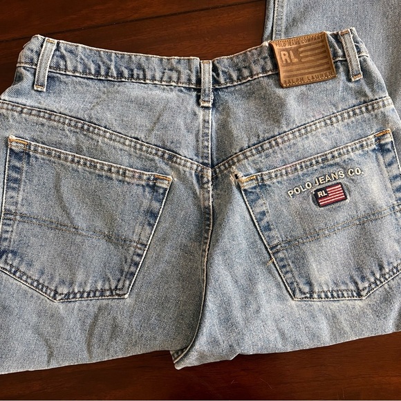 Vintage Polo Jeans Co. 90s Ralph Lauren Denim 32x32 USA Flag Embroidered - Picture 12 of 14